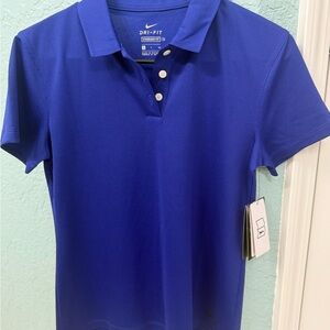 NWT Nike Dri-fit Women's Royal Blue Golf Shirt